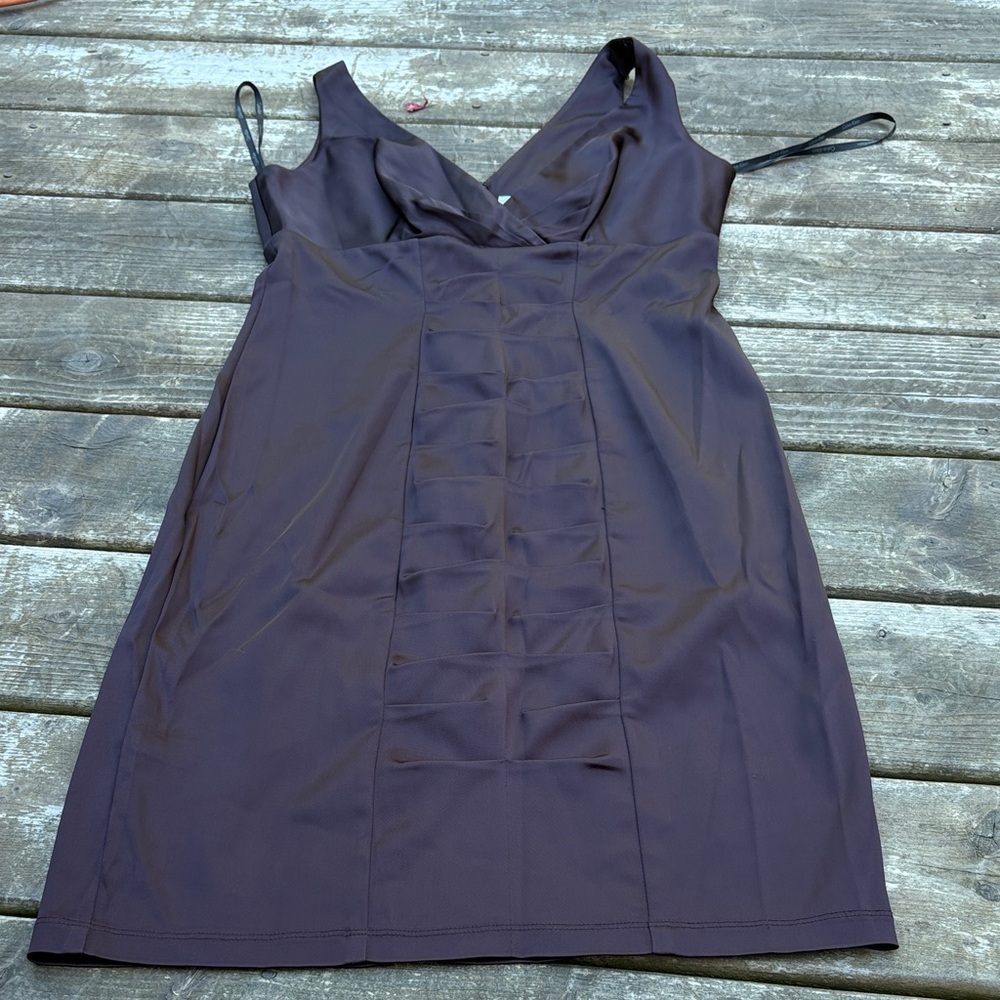 Calvin Klein brown sateen stretchy Sleeveless Dress size 6